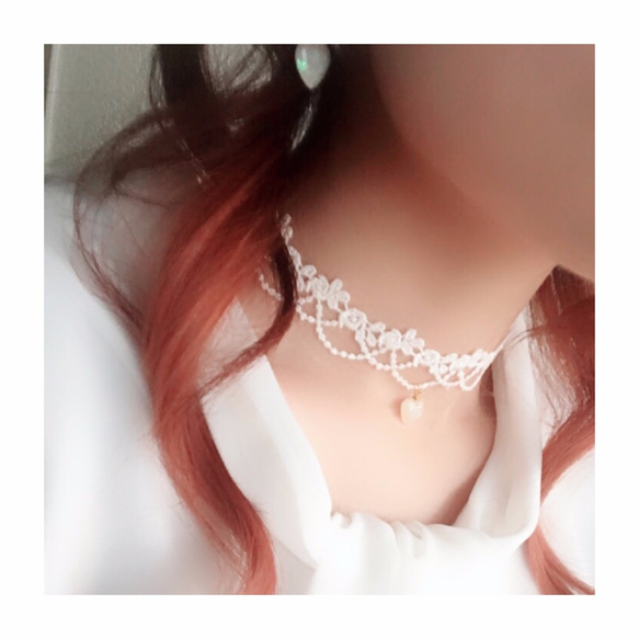 【Ｋ16ＧＰ】白いレース♡チョーカー-20171119-3-deB-0- 1枚目の画像