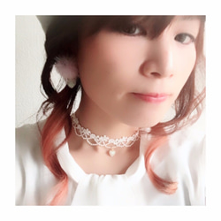 【Ｋ16ＧＰ】白いレース♡チョーカー-20171119-3-deB-0- 4枚目の画像