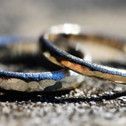 シルバーザラザラリング SV925＆K18 ザラザラ加工 指輪・リング