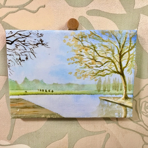 ミニアクリル画原画】立ち枯れの運河 絵画 Rieu35 通販 9809516