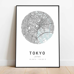 オシャレ インテリア 東京 シンプル マップ モノクロ 白黒 ポスター