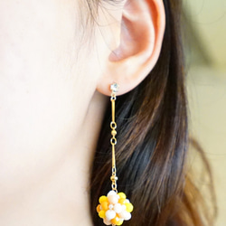 Minimily - 大金平糖(鍊條) - 水晶串珠耳環 (耳針/耳夾) 第9張的照片