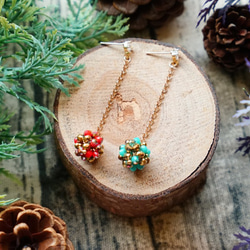 Minimily - 聖誕彩球 - 水晶串珠耳環 (耳針/耳夾) 聖誕節限定 第3張的照片