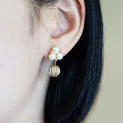 Minimily - 珍藏 - 珍珠復古珠耳環 (醫療用不鏽鋼抗敏耳針 / 耳夾) 第1張的照片