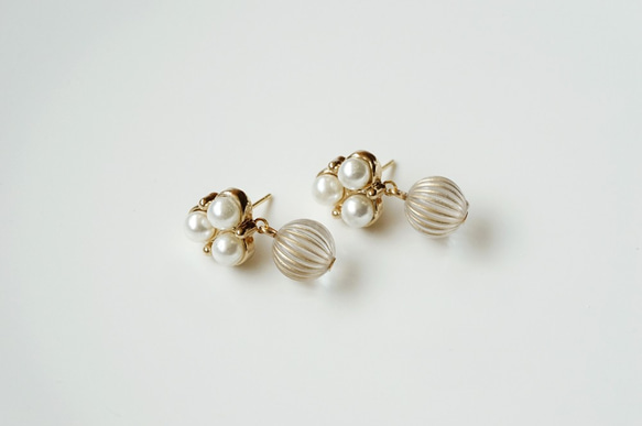 Minimily - 珍藏 - 珍珠復古珠耳環 (醫療用不鏽鋼抗敏耳針 / 耳夾) 第5張的照片