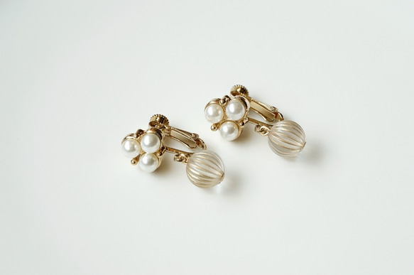 Minimily - 珍藏 - 珍珠復古珠耳環 (醫療用不鏽鋼抗敏耳針 / 耳夾) 第6張的照片