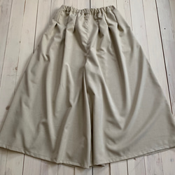 □再販トロストレッチロングワイドパンツ　ポケット付★ベージュ&黒　丈調節可能　シワになりにくい　動きやすい 8枚目の画像
