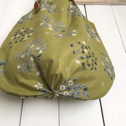 【夏の福袋】オリーブグリーンスヌード&紫陽花くったりバック【受注製作】軽い　 4枚目の画像