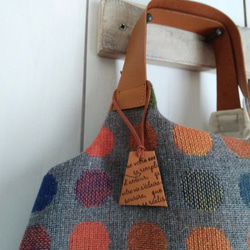 数量限定入荷！【受注製作】★手提げ用★くったりバック★ウール混カラフルドット　オレンジドット 3枚目の画像