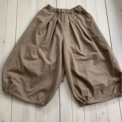 □再販★綿麻バルーンパンツ　ポケット付★グレイッシュモカ　受注製作　ウエストゴム　丈調節可能creema限定 7枚目の画像
