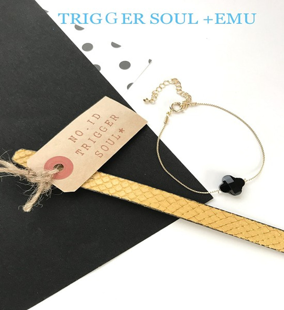 TRIGGERSOUL＋EMU　秋冬コラボレーション企画　ブレスレットセット オニキス 1枚目の画像