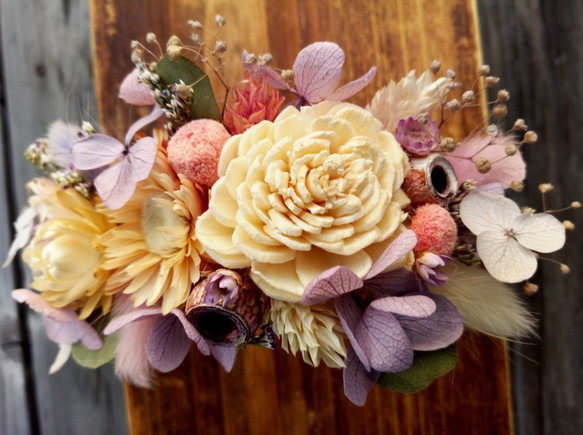 本物の花で||バタフライドライフラワーヘッドバンドドライフラワーアウターヘアアクセサリー 3枚目の画像