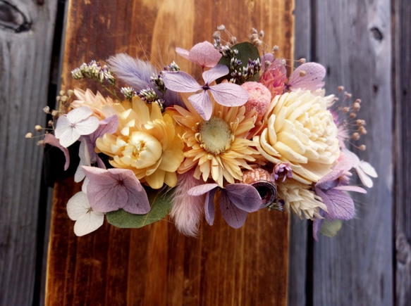 本物の花で||バタフライドライフラワーヘッドバンドドライフラワーアウターヘアアクセサリー 7枚目の画像