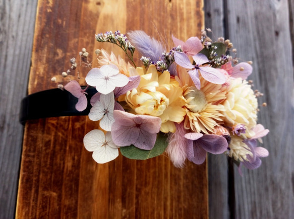 本物の花で||バタフライドライフラワーヘッドバンドドライフラワーアウターヘアアクセサリー 8枚目の画像