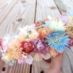 本物の花つき| |森エルフ乾花花輪乾花結婚指輪手作り 7枚目の画像