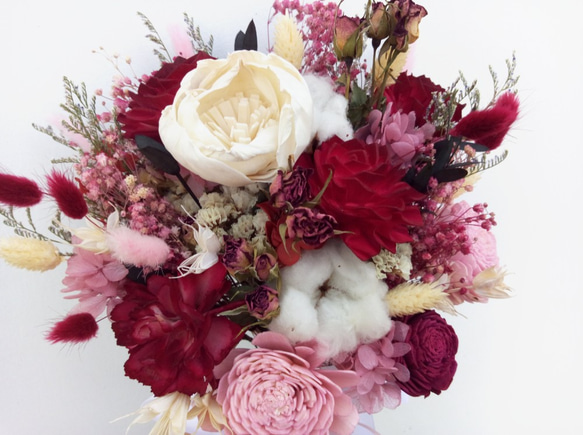 與實花||凡爾賽玫瑰 乾燥花捧花 不凋花 乾燥花 外拍 捧花 婚禮 第4張的照片