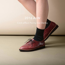 ダービー重い底の靴|赤 - 革 3枚目の画像