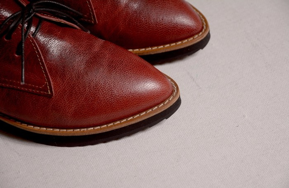 ダービー重い底の靴|赤 - 革 4枚目の画像