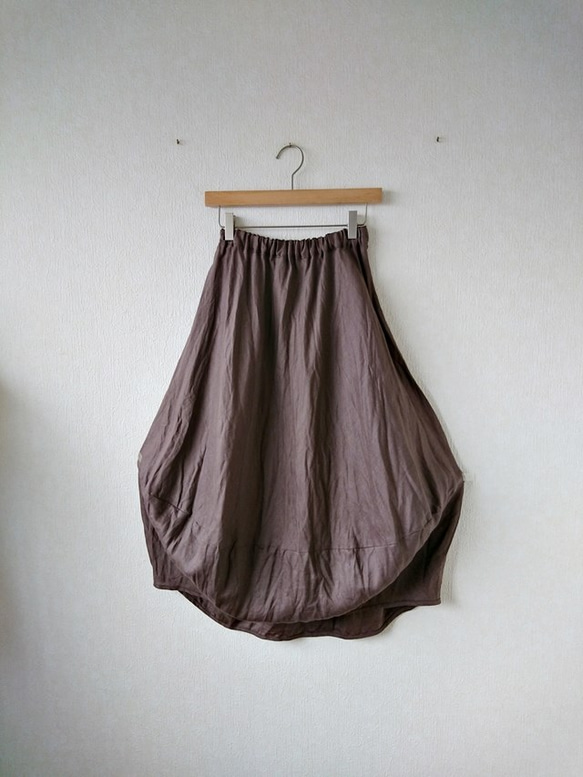 リネンのコクーンスカート 2枚目の画像