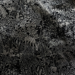深い森と動物たち＊ダークグレーのラグランワンピース＊ゆったりギャザー＊半袖 8枚目の画像