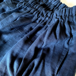 長裙配蓬鬆的雙層紗布*最大長度* 100％棉*簡單的深色海軍藍 第9張的照片