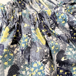 貓森林*長裙*鳥類和花卉圖案*最大長度* 100％棉*單調黃色 第7張的照片
