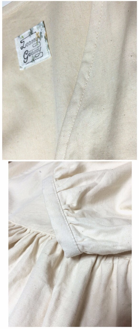 リボン結びの羽織りワンピース：オフホワイト 4枚目の画像