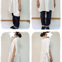 雪晶*束腰連衣裙：雙層紗布 第4張的照片