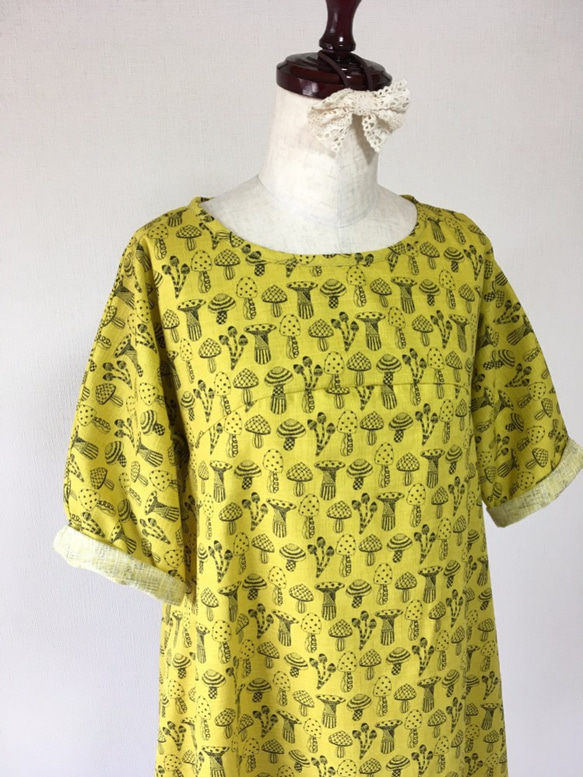 蘑菇模式*簡單的耀斑禮服*芥末黃 第8張的照片