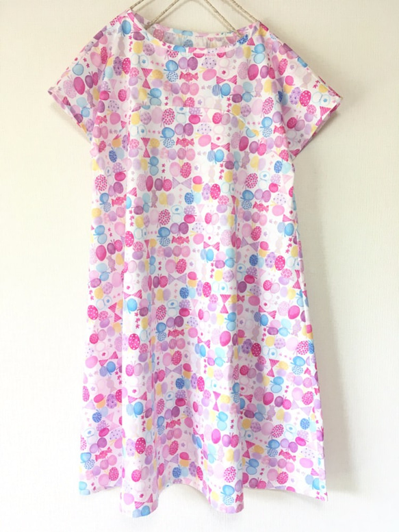 水彩絲帶和蝴蝶圖案*簡單的喇叭連衣裙*薰衣草 第1張的照片