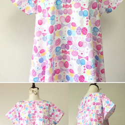 水彩絲帶和蝴蝶圖案*簡單的喇叭連衣裙*薰衣草 第5張的照片