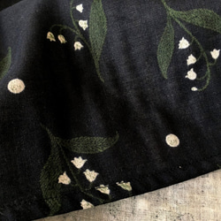 刺繡山谷百合花圖案*寬鬆3/4袖的褶皺連衣裙*雙層紗布 第8張的照片