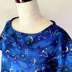 星座和新月*夜空喇叭裙*短袖* 100％棉*雙層紗布 第8張的照片