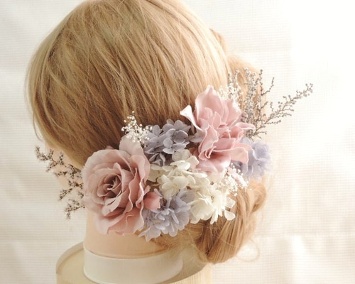 おもちまろん様ドライフラワー系の造花くすみパープルブルー系ブライダル結婚式前撮り 6c3e0ed4cfcb81294779a45fe8c82e