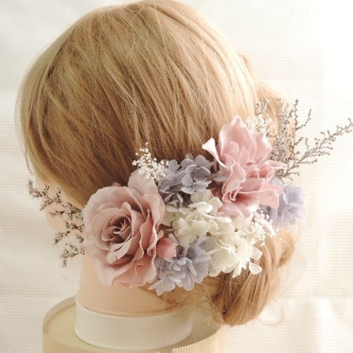 S4-m ドライフラワー 成人式髪飾り 卒業式 結婚式 成人式前撮り フォト