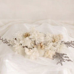 白銀の世界。。。ウェディングフォト　ヘッドパーツ　ヘッドドレス　フォトウェディング　ドライフラワー　結婚式　髪飾り　振袖 5枚目の画像