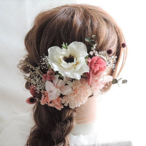アネモネ　薔薇　カスミソウ　花びら　ヘッド　ドライフラワー　花材 アネモネ薔薇カスミソウ花びらヘッドドライフラワー花材