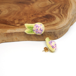 活力系﹣繡球花（淡黃）手工刺繡耳環．可客製化 第1張的照片