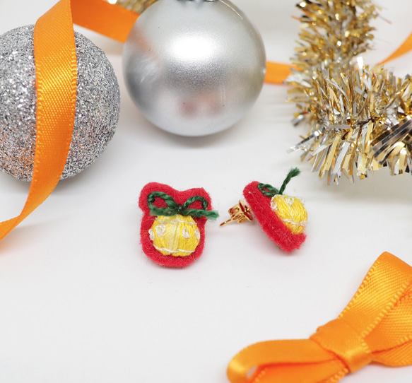 聖誕系﹣【立體】聖誕球 手工刺繡耳環．可客製化 第2張的照片