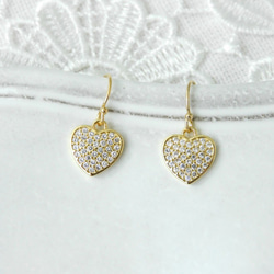 天然石シトリンダイヤカット14kgfフックドロップピアス ピアス（フック