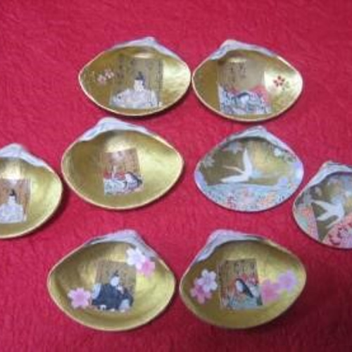 はまぐり 貝 金色 光琳かるた さくら 鶴 紫式部 小野小町 その他