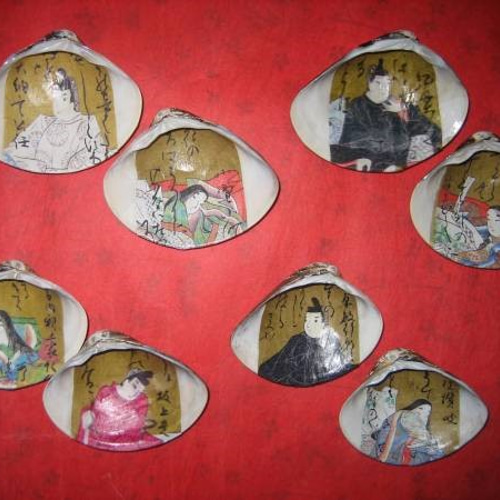 はまぐり 貝 お雛様 かるた 百人一首 4組8枚 その他アート 藤 はまぐり 貝 お雛様 かるた 百人一首 4組8枚 その他アート 藤