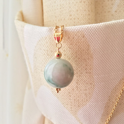 送料無料 希少！ K18 糸魚川産翡翠 AAA 大玉 13mm ペンダント