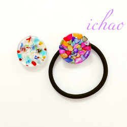 再再再…販♪選べる♪カラフルシェルorカラフル琉球ガラスのヘアゴム(大) 2枚目の画像