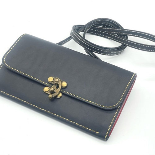 ♪お財布バッグ 小銭が”ガサっと”取り出し易い革製長財布