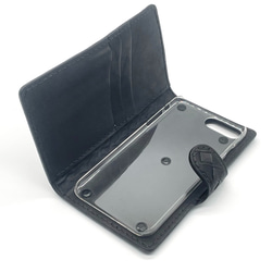 サンプルセール♪市松 チェッカー iPhone8Plus 7 6 6S 手帳型レザーケース ブラック♪ 3枚目の画像