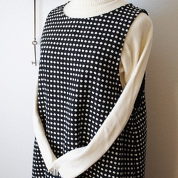 バルーンジャンパースカート（ウール混ツイード/黒×白ドット） 7枚目の画像