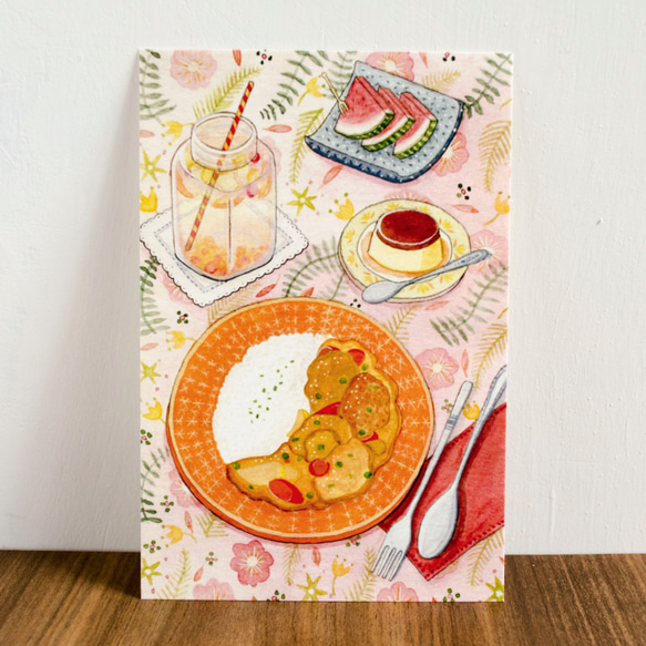 食物明信片組一(2入)－Watercolor illustration postcard set-food(2in) 第3張的照片