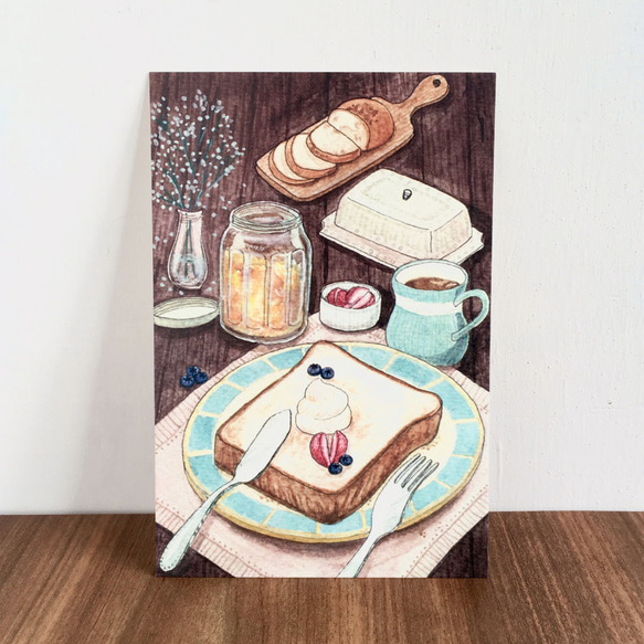 食物明信片組二(2入)/Watercolor illustration postcard set-food (2 in) 第2張的照片