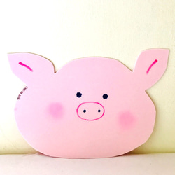 Dr Piggy 滑鼠墊［輕手繪」粉紅豬豬準備泳渡手作滑鼠墊/置物墊/保溫墊/手靠墊 第3張的照片